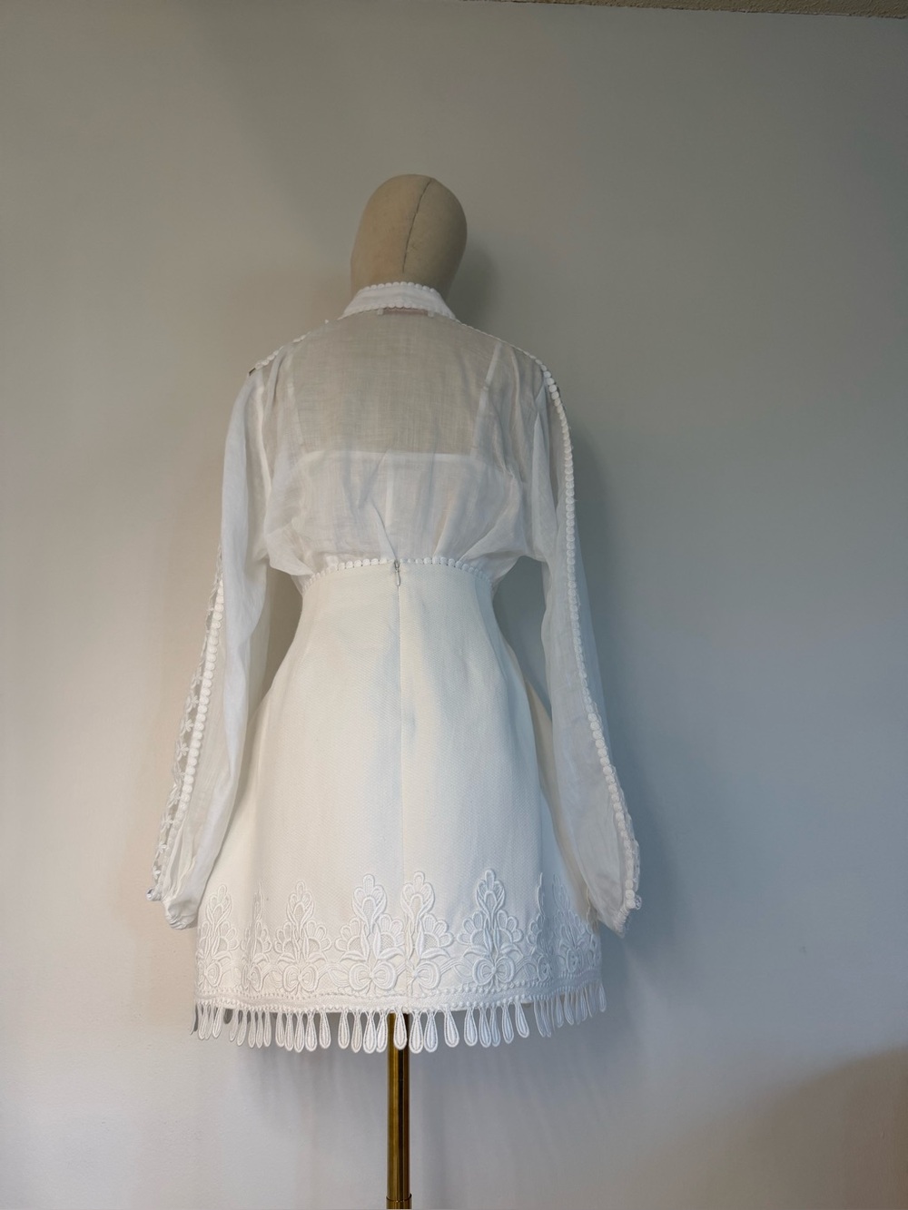Zimmermann White Cotton 3 Piece Set Size 2 Blouse Skirt Tank - Picture 3 of 11